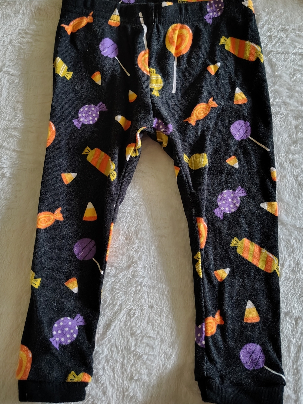 Carter's Black Leggings with Orange Yellow and Purple Candy Print